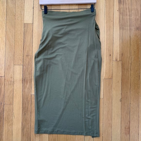 NWT ASOS Olive Green Knit Stetch Wrap Skirt Size 6 - Picture 5 of 5
